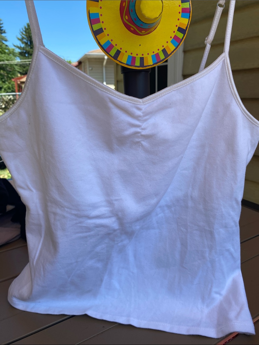 SO White Cotton Blend Cami Top